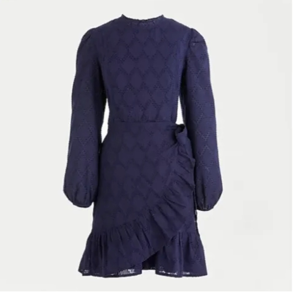 J. Crew Women’s Navy Puff Sleeve Wrap Dress